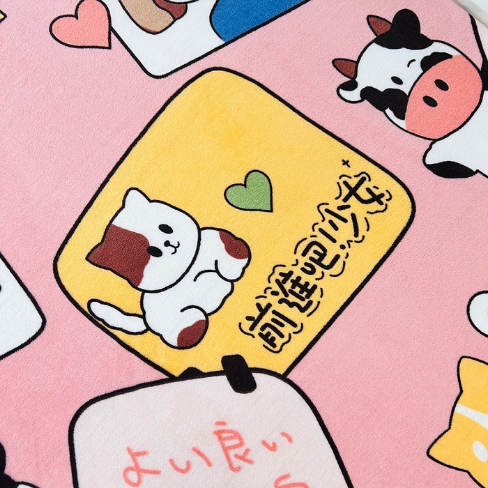 91家纺网 家纺一手货源 找家纺 小虾米 2024新款加厚上下床牛奶绒床笠款 开心女孩