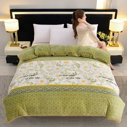 91家纺网 家纺一手货源 找家纺 （总）慕婷家纺 2024新款牛奶绒印花床裙系列-单被套