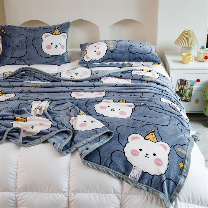 91家纺网 家纺一手货源 找家纺 梵心 2025新款云貂绒毛毯法兰绒毛毯牛奶绒毛毯爆款盖毯直播跨境专供-可定制克重  幸运猫