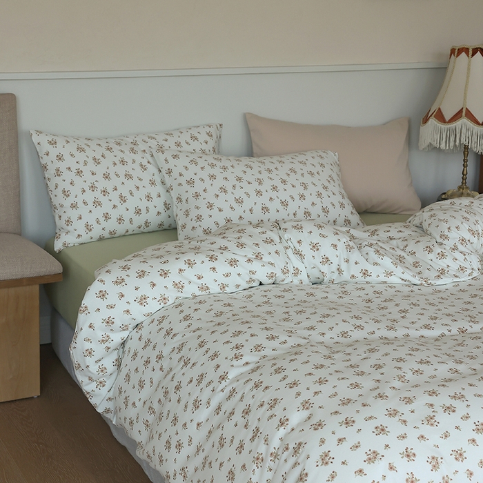 91家纺网 家纺一手货源 找家纺 梦可莱家居 2024新款A类亲肤舒适全棉针织棉四件套 田园