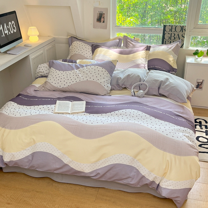 91家纺网 家纺一手货源 找家纺 涵宸家纺 2024新款加厚全棉磨毛印花四件套--罗马系列 D简言