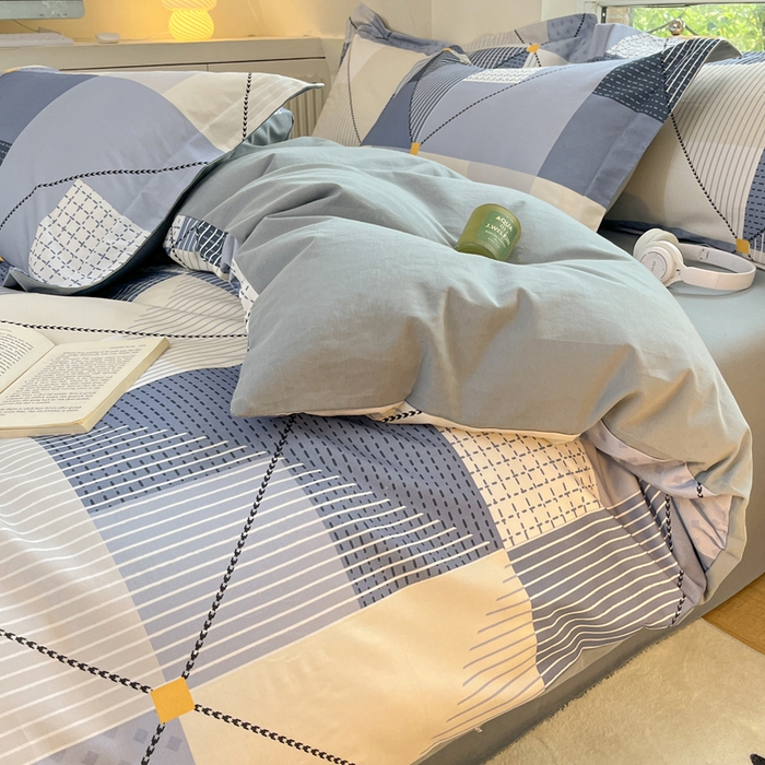 91家纺网 家纺一手货源 找家纺 涵宸家纺 2024新款加厚全棉磨毛印花四件套--罗马系列 D波西塔