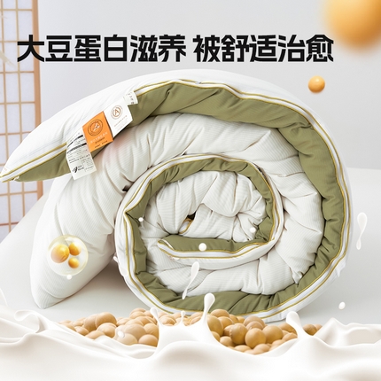 91家纺网 家纺一手货源 找家纺 （总）美丽折家纺 2025母婴级A类原棉提花双拼大豆被拉链款二合一四季款子母被春秋被冬被