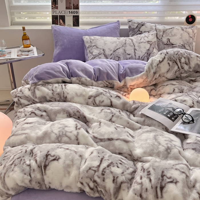 91家纺网 家纺一手货源 找家纺 （总）金爱家 2024新款立体牛奶绒兔毛绒印花四件套