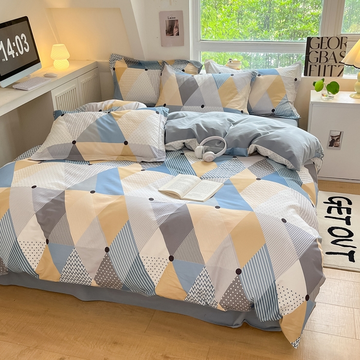 91家纺网 家纺一手货源 找家纺 涵宸家纺 2024新款加厚全棉磨毛印花四件套--罗马系列 D布拉沃