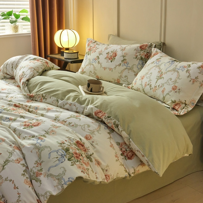 91家纺网 家纺一手货源 找家纺 涵宸家纺 2024新款加厚全棉磨毛印花四件套--罗马系列 F花纹