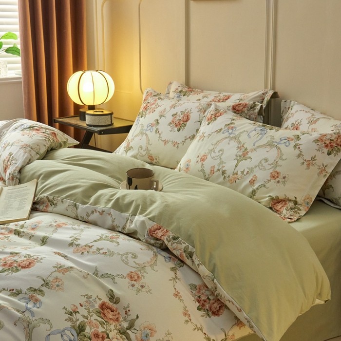 91家纺网 家纺一手货源 找家纺 涵宸家纺 2024新款加厚全棉磨毛印花四件套--罗马系列 F花纹