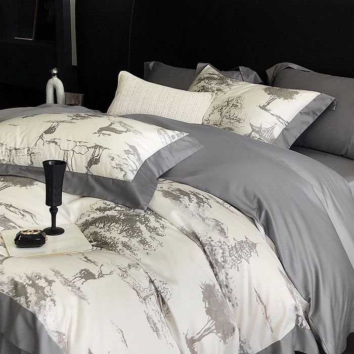 91家纺网 家纺一手货源 找家纺 金麦家纺 2024新款全棉数码印花四件套系列 克洛伊