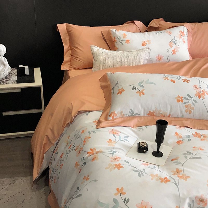 91家纺网 家纺一手货源 找家纺 金麦家纺 2024新款全棉数码印花四件套系列 兰俏