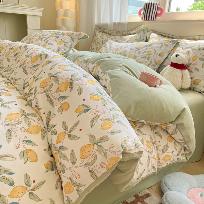 91家纺网 家纺一手货源 找家纺 涵宸家纺 2024新款加厚全棉磨毛印花四件套--罗马系列 A盛夏