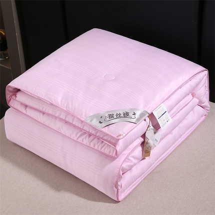 91家纺网 家纺一手货源 找家纺 （总）前程家纺 2025新款120S全棉缎条被子母被二合一双胎被拉链款冬被春秋被