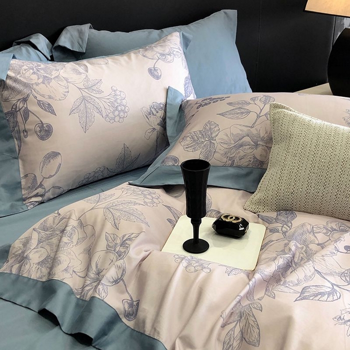 91家纺网 家纺一手货源 找家纺 金麦家纺 2024新款全棉数码印花四件套系列 芳华