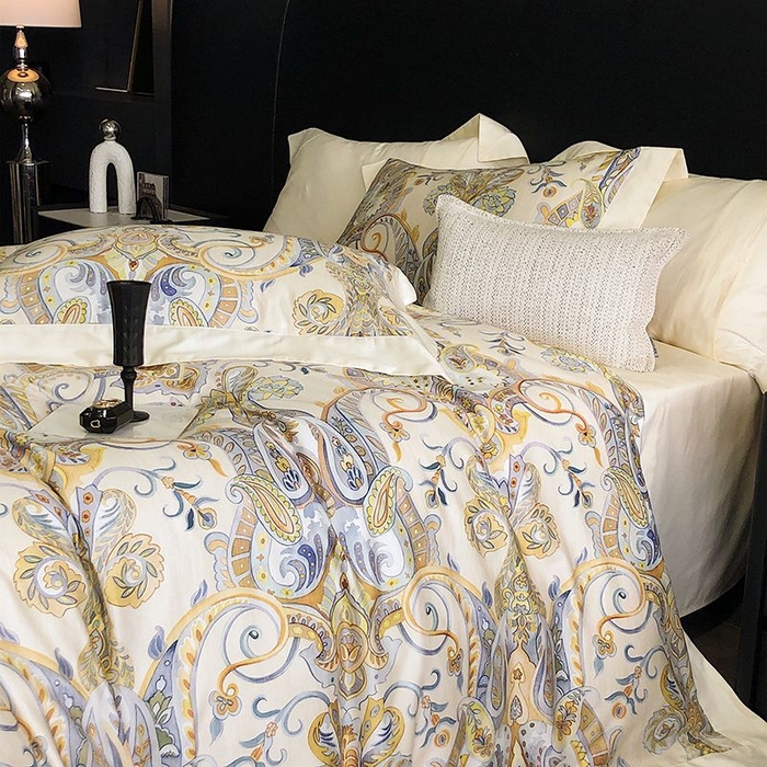 91家纺网 家纺一手货源 找家纺 金麦家纺 2024新款全棉数码印花四件套系列 赫本