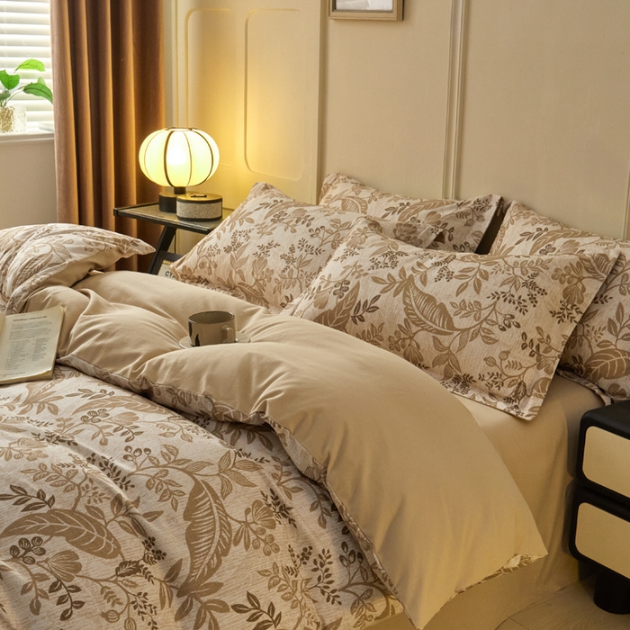 91家纺网 家纺一手货源 找家纺 涵宸家纺 2024新款加厚全棉磨毛印花四件套--罗马系列 F絮语