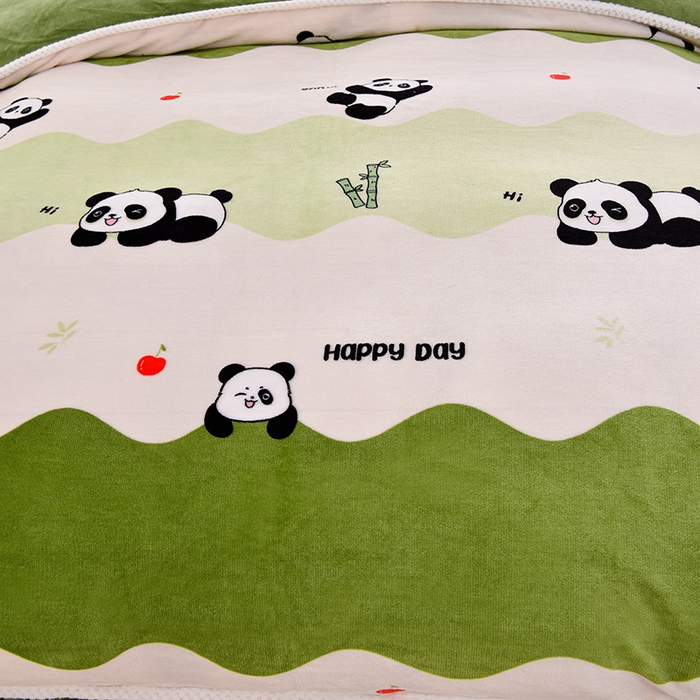 91家纺网 家纺一手货源 找家纺 梦莱情 2024新款190克7斤半牛奶绒四件套乐乐花园