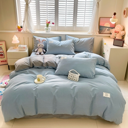 91家纺网 家纺一手货源 找家纺 （总）韩后家纺 2025新款原棉磨毛加厚双拼四件套