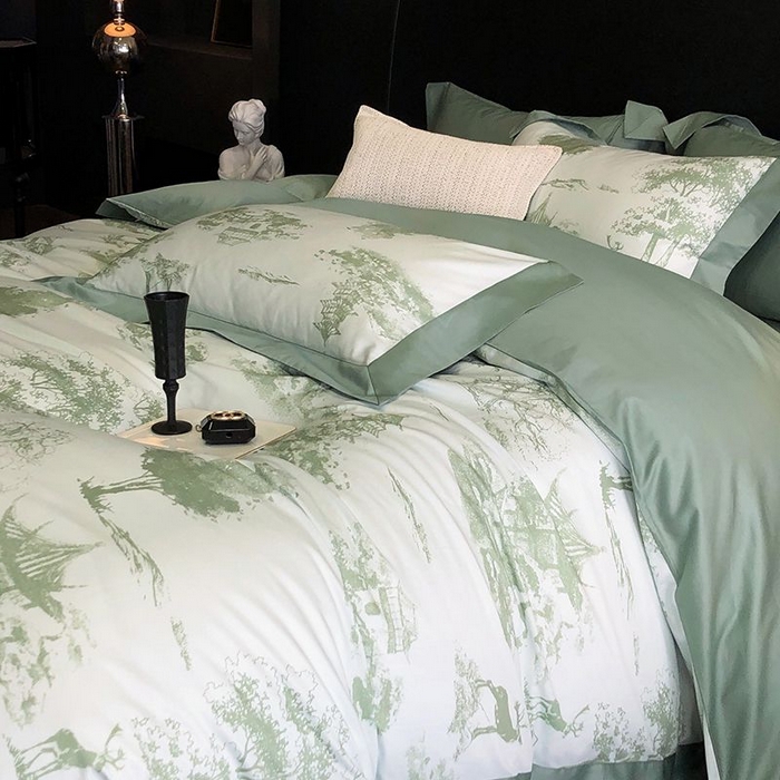 91家纺网 家纺一手货源 找家纺 金麦家纺 2024新款全棉数码印花四件套系列 洛卡