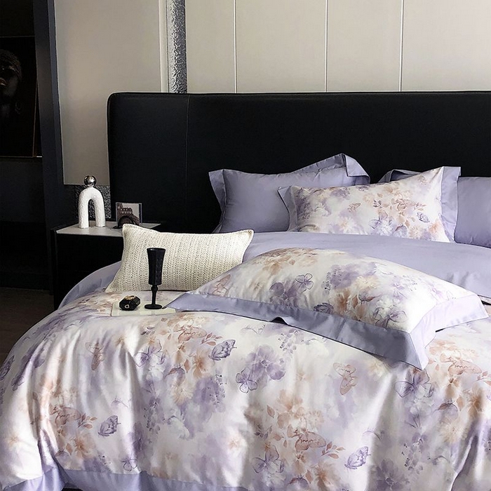 91家纺网 家纺一手货源 找家纺 金麦家纺 2024新款全棉数码印花四件套系列 花漾