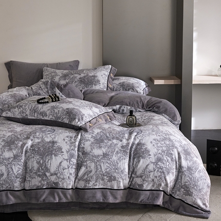 91家纺网 家纺一手货源 找家纺 （总）金奇达家纺 2024秋冬新品保暖加厚绒类热氧™绒绒四件套-【丛林物语】（全网控价{折后券后}不低于268元）