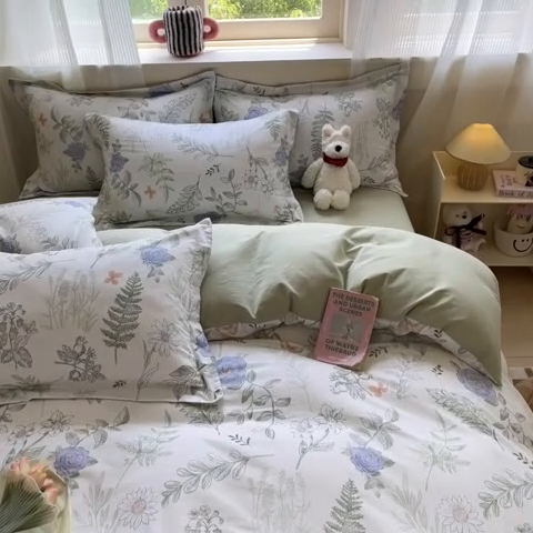 91家纺网 家纺一手货源 找家纺 涵宸家纺 2024新款加厚全棉磨毛印花四件套--罗马系列 A朴雅