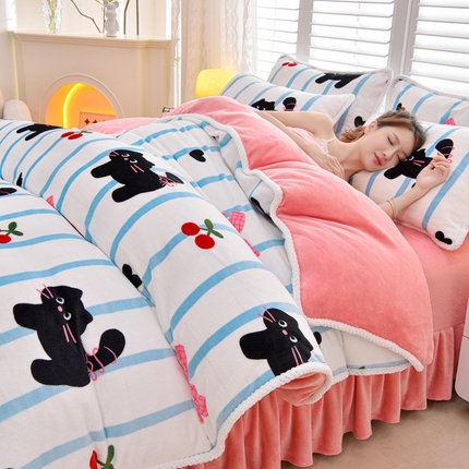 91家纺网 家纺一手货源 找家纺 （总）梦莱情 2024新款190克7斤半牛奶绒四件套