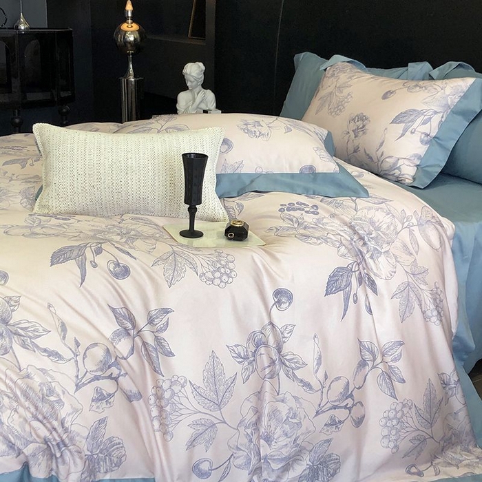 91家纺网 家纺一手货源 找家纺 金麦家纺 2024新款全棉数码印花四件套系列 芳华