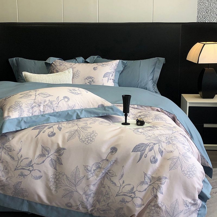 91家纺网 家纺一手货源 找家纺 金麦家纺 2024新款全棉数码印花四件套系列 芳华