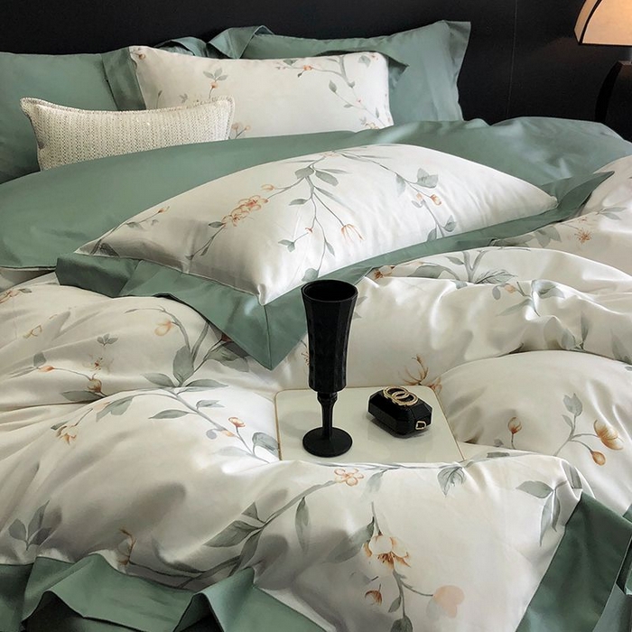 91家纺网 家纺一手货源 找家纺 金麦家纺 2024新款全棉数码印花四件套系列 春意盎然