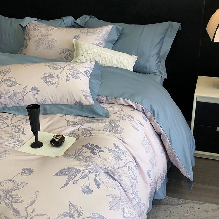 91家纺网 家纺一手货源 找家纺 金麦家纺 2024新款全棉数码印花四件套系列 芳华