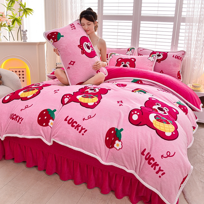 91家纺网 家纺一手货源 找家纺 （总）梦莱情 2024新款190克7斤半牛奶绒四件套