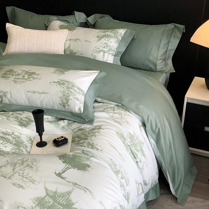 91家纺网 家纺一手货源 找家纺 金麦家纺 2024新款全棉数码印花四件套系列 洛卡