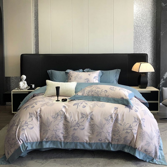 91家纺网 家纺一手货源 找家纺 金麦家纺 2024新款全棉数码印花四件套系列 芳华