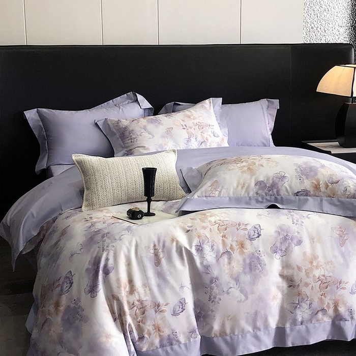 91家纺网 家纺一手货源 找家纺 金麦家纺 2024新款全棉数码印花四件套系列 花漾