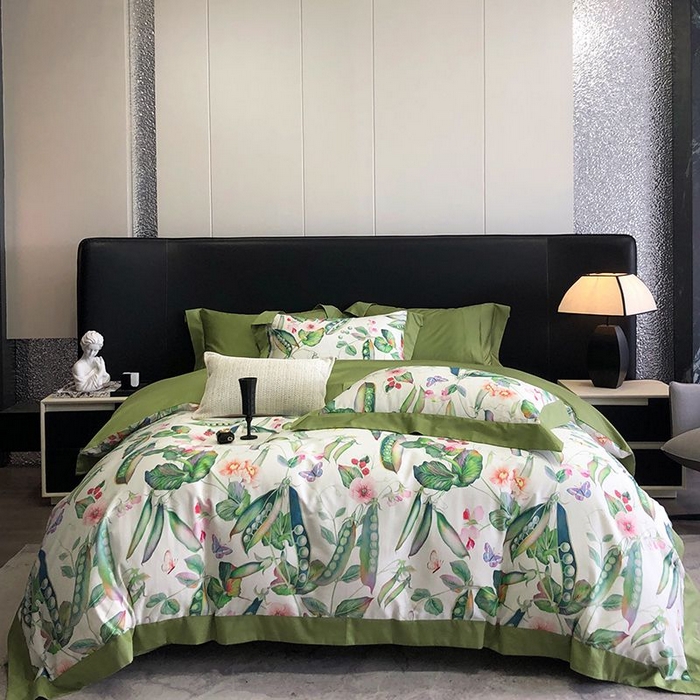 91家纺网 家纺一手货源 找家纺 金麦家纺 2024新款全棉数码印花四件套系列 夏语