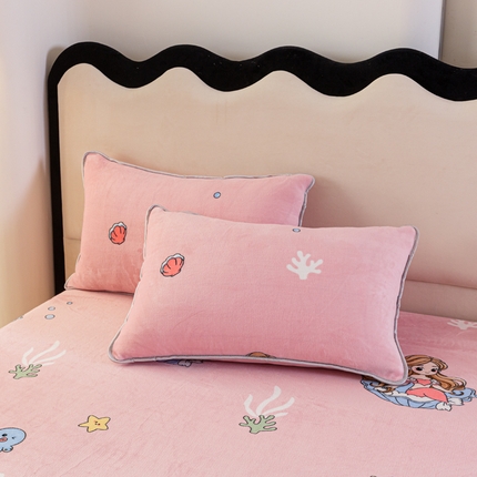 91家纺网 家纺一手货源 找家纺 （总）欧喜璐 2024新款A类加厚牛奶绒印花单枕套