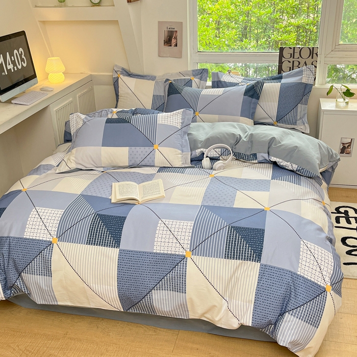 91家纺网 家纺一手货源 找家纺 涵宸家纺 2024新款加厚全棉磨毛印花四件套--罗马系列 D波西塔