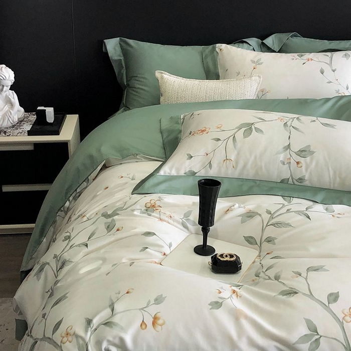 91家纺网 家纺一手货源 找家纺 金麦家纺 2024新款全棉数码印花四件套系列 春意盎然