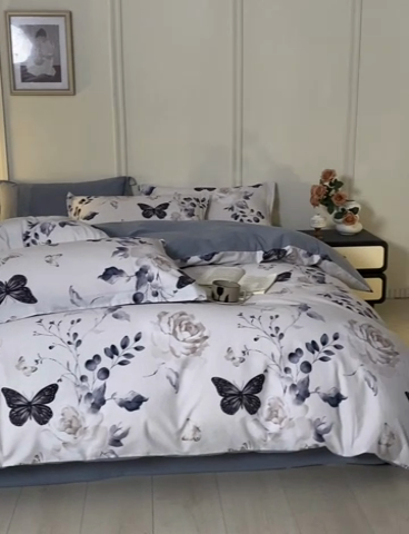 91家纺网 家纺一手货源 找家纺 涵宸家纺 2024新款加厚全棉磨毛印花四件套--罗马系列 F浮影