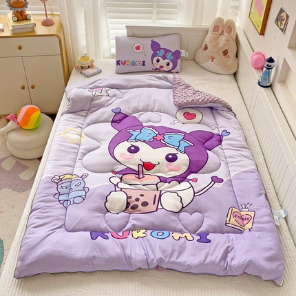 91家纺网 家纺一手货源 找家纺 沁童儿童用品店 2024新款大版针织棉安抚豆豆绒儿童被被子被芯 黛露露