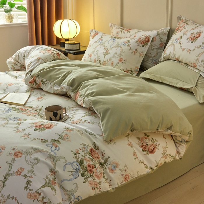 91家纺网 家纺一手货源 找家纺 涵宸家纺 2024新款加厚全棉磨毛印花四件套--罗马系列 F花纹