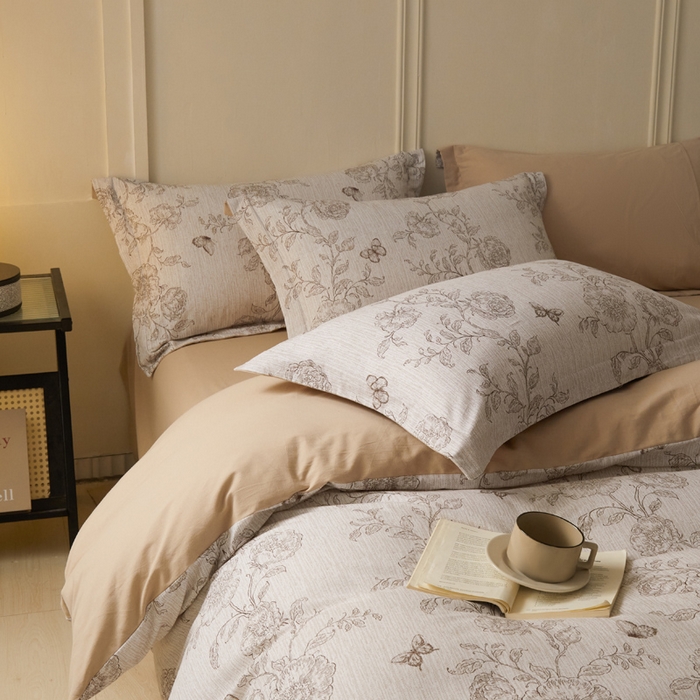 91家纺网 家纺一手货源 找家纺 涵宸家纺 2024新款加厚全棉磨毛印花四件套--罗马系列 F漫春