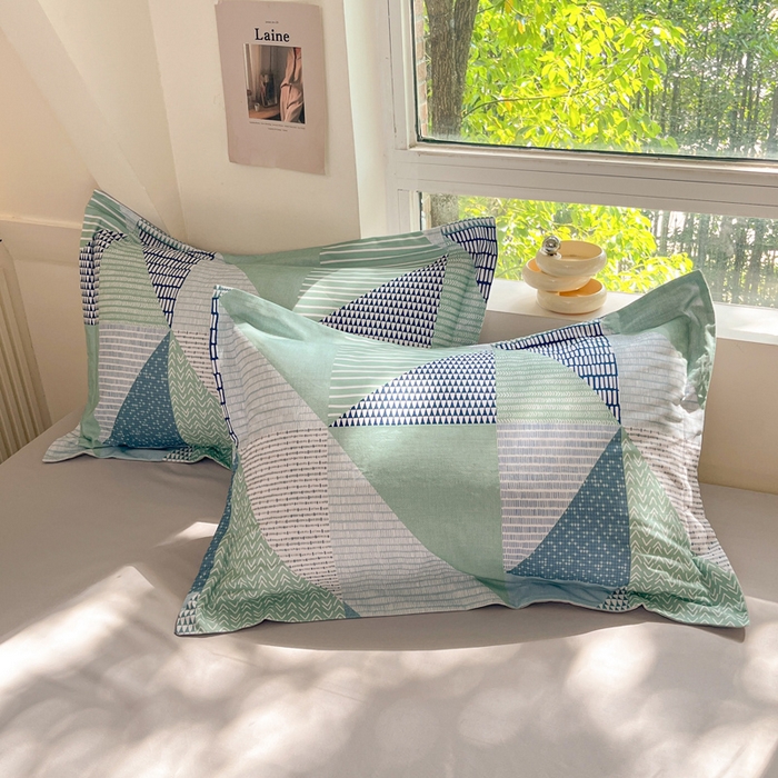 91家纺网 家纺一手货源 找家纺 涵宸家纺 2024新款加厚全棉磨毛印花四件套--罗马系列 D贝里-绿