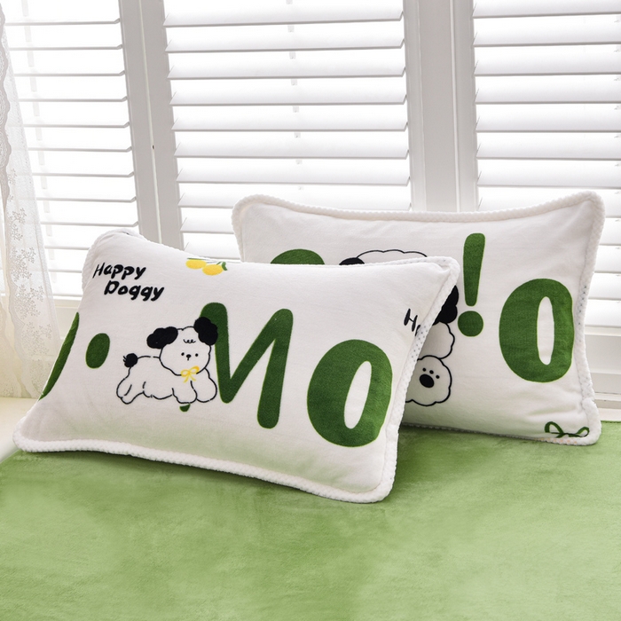 91家纺网 家纺一手货源 找家纺 梦莱情 2024新款190克7斤半牛奶绒四件套嗨皮狗