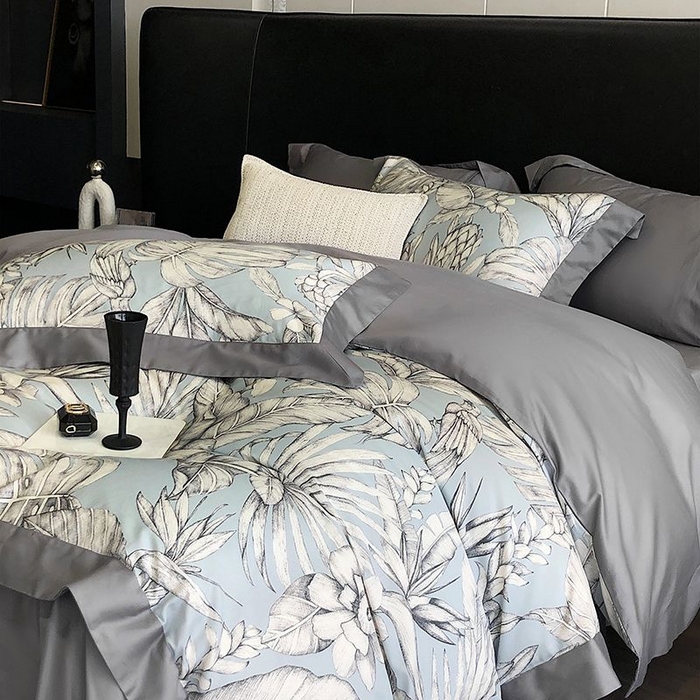 91家纺网 家纺一手货源 找家纺 金麦家纺 2024新款全棉数码印花四件套系列 花期如梦