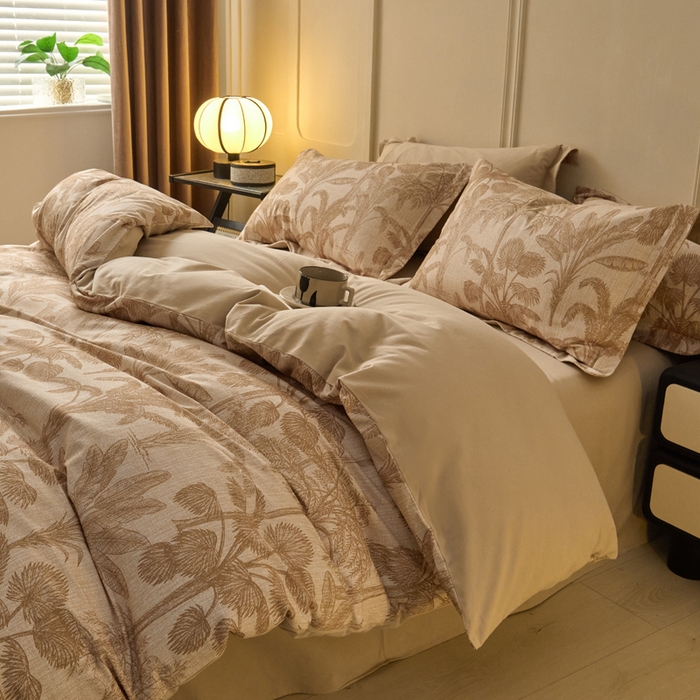 91家纺网 家纺一手货源 找家纺 涵宸家纺 2024新款加厚全棉磨毛印花四件套--罗马系列 F春序