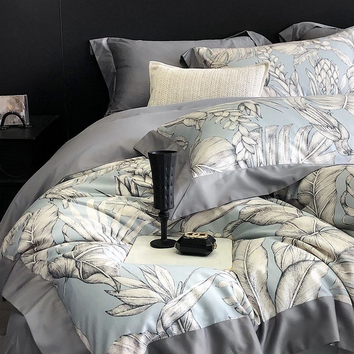 91家纺网 家纺一手货源 找家纺 金麦家纺 2024新款全棉数码印花四件套系列 花期如梦