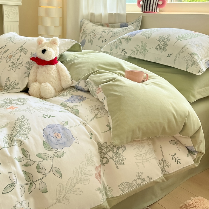 91家纺网 家纺一手货源 找家纺 涵宸家纺 2024新款加厚全棉磨毛印花四件套--罗马系列 A朴雅