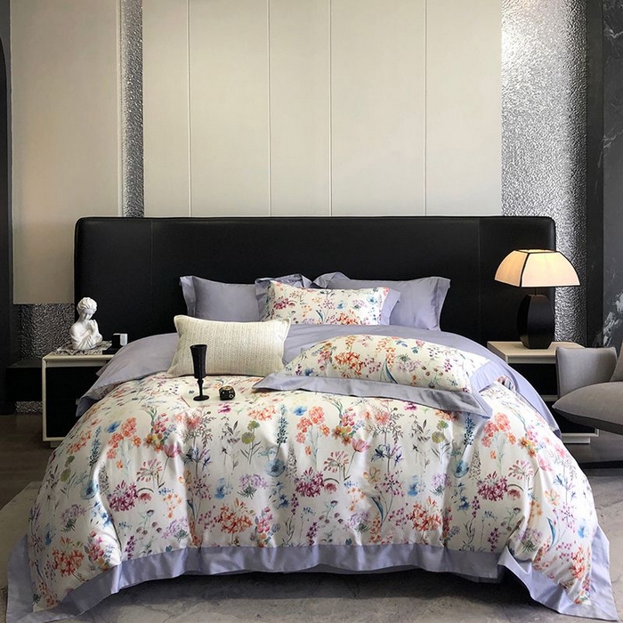 91家纺网 家纺一手货源 找家纺 金麦家纺 2024新款全棉数码印花四件套系列 曼妮