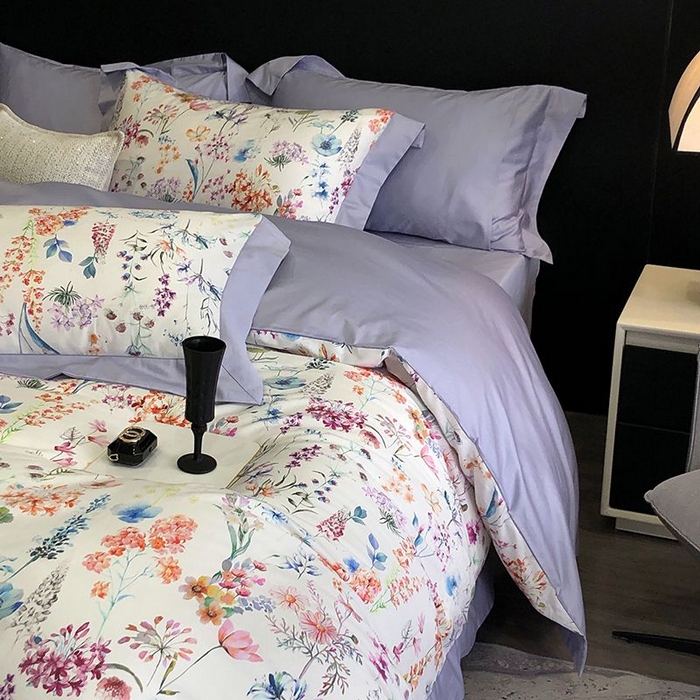 91家纺网 家纺一手货源 找家纺 金麦家纺 2024新款全棉数码印花四件套系列 曼妮