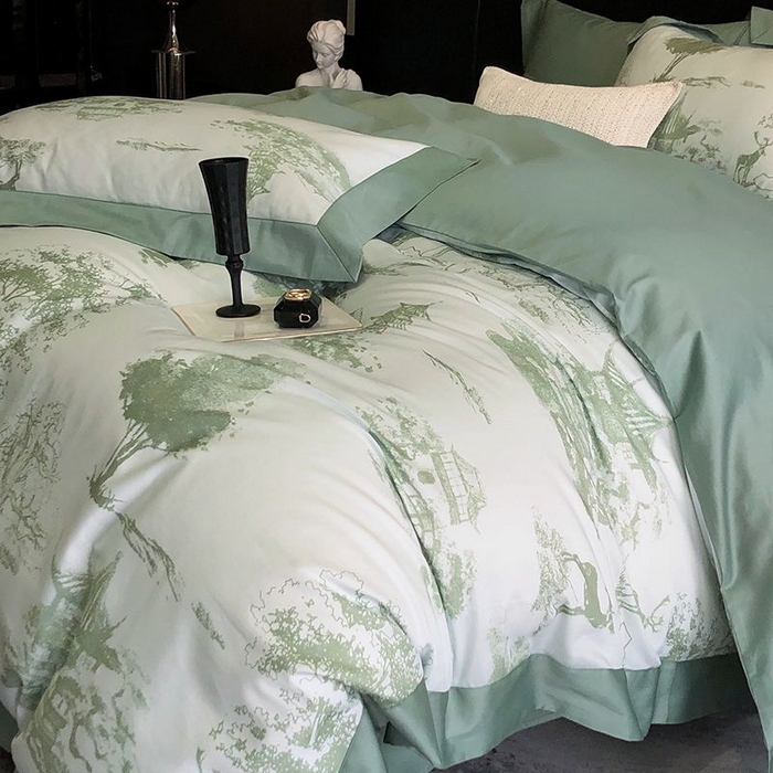 91家纺网 家纺一手货源 找家纺 金麦家纺 2024新款全棉数码印花四件套系列 洛卡